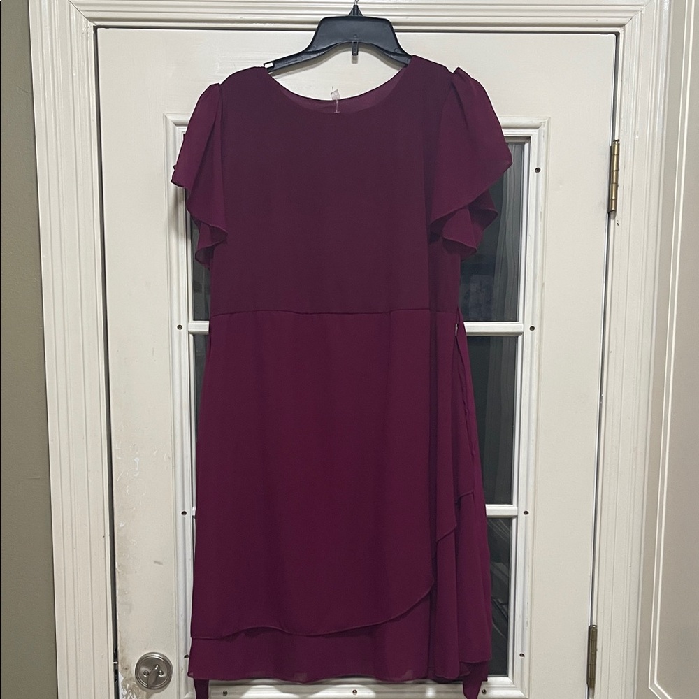 Chic Asymmetrical Burgundy Dress